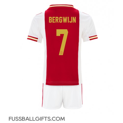 Ajax Steven Bergwijn #7 Fußballbekleidung Heimtrikot Kinder 2022-23 Kurzarm (+ kurze hosen)